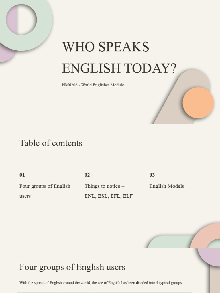Understanding Global English Users | PDF | English As A Second Or ...