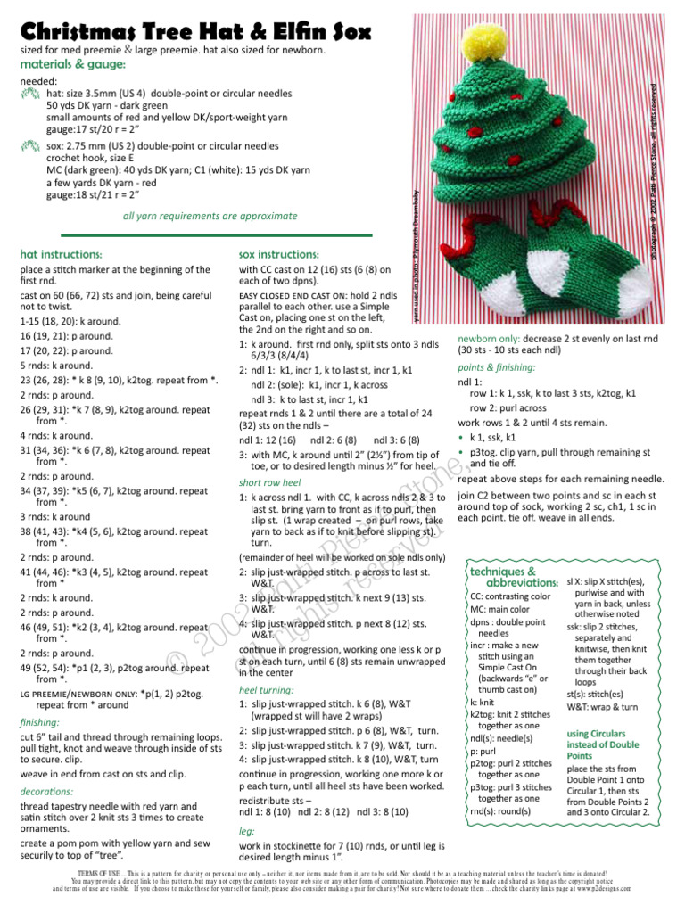 Шапка елха | PDF | Knitting | Needlework