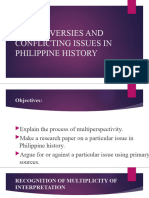 Controversies and Conflicting Issues in Philippine History