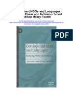 Development Ngos and Languages Listening Power and Inclusion 1St Ed Edition Hilary Footitt Full Chapter
