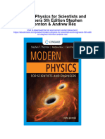 Modern Physics For Scientists and Engineers 5Th Edition Stephen Thornton Andrew Rex Full Chapter