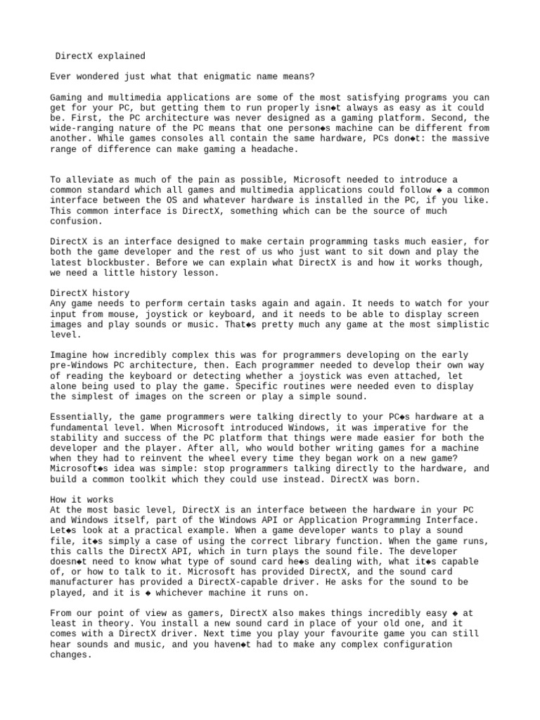 Directx Explained PDF Personal Computers Microsoft Windows