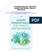 Modern Thermodynamics For Chemists and Biochemists 2Nd Edition Dennis Sherwood Full Chapter