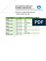 Jadwal Pas Semester 2