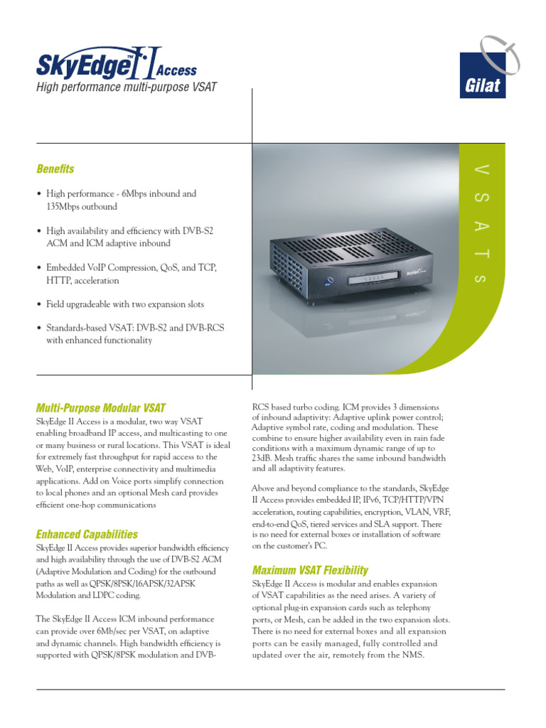 Vsat SkyEdge II Access VSAT Dec 2009 | PDF | Voice Over Ip | Quality Of ...