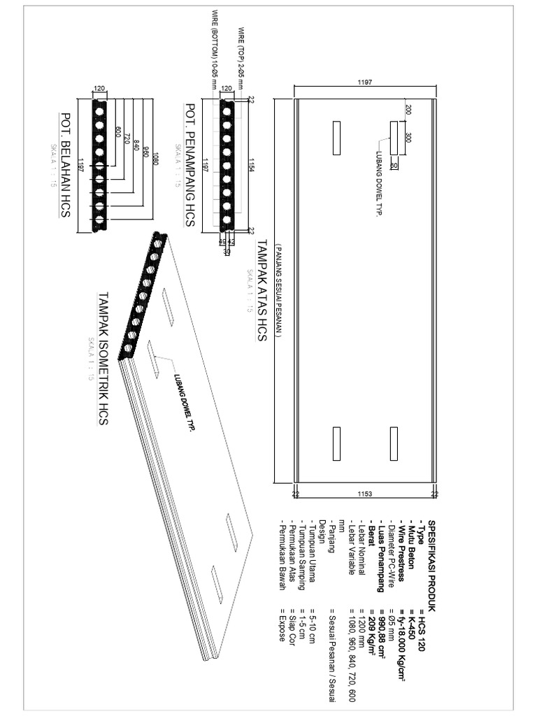 Ukuran dan Spesifikasi HCS | PDF