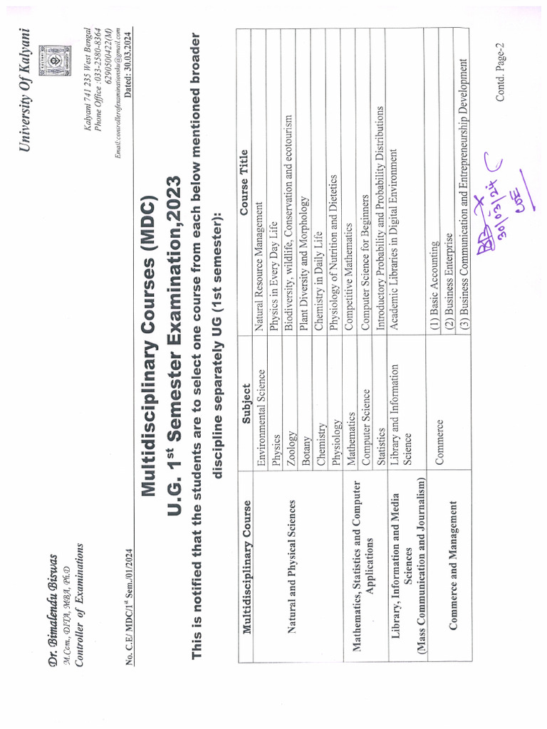 MDC 1st Semester2024 1 | PDF