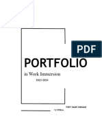 Work Immersion Portfolio Format