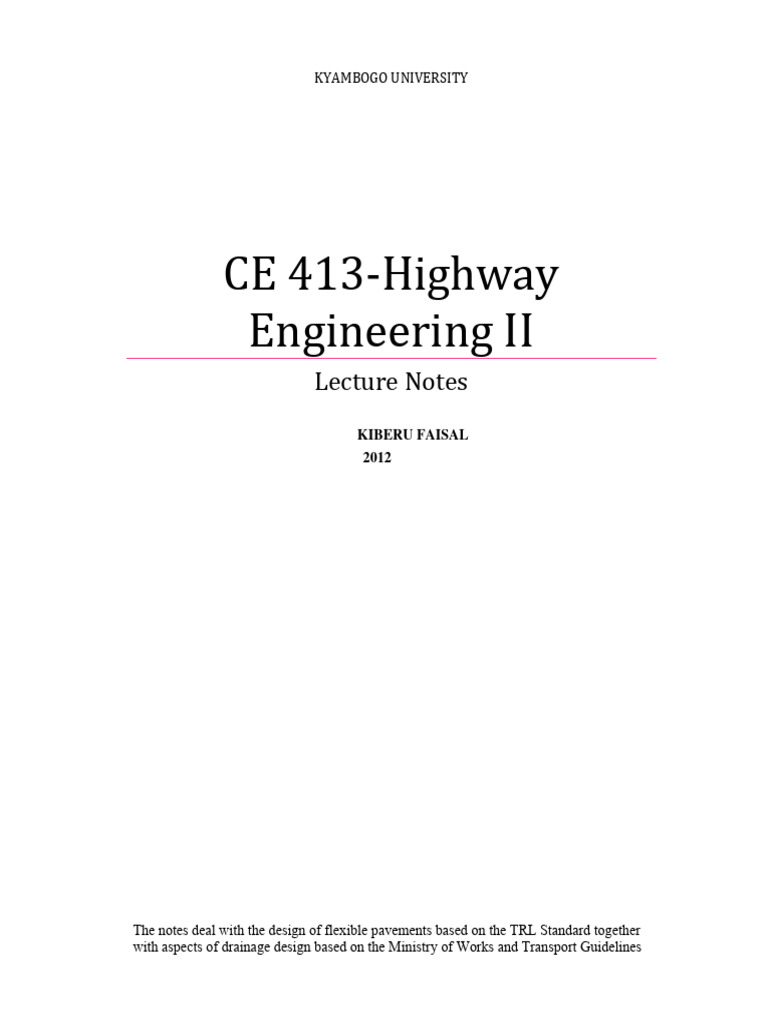 CE413 Highway Eng II | PDF | Road Surface | Road