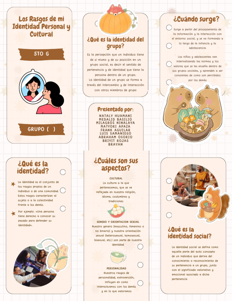 Rasgos de mi Identidad Personal y Cultural | PDF | Grupo social | Género