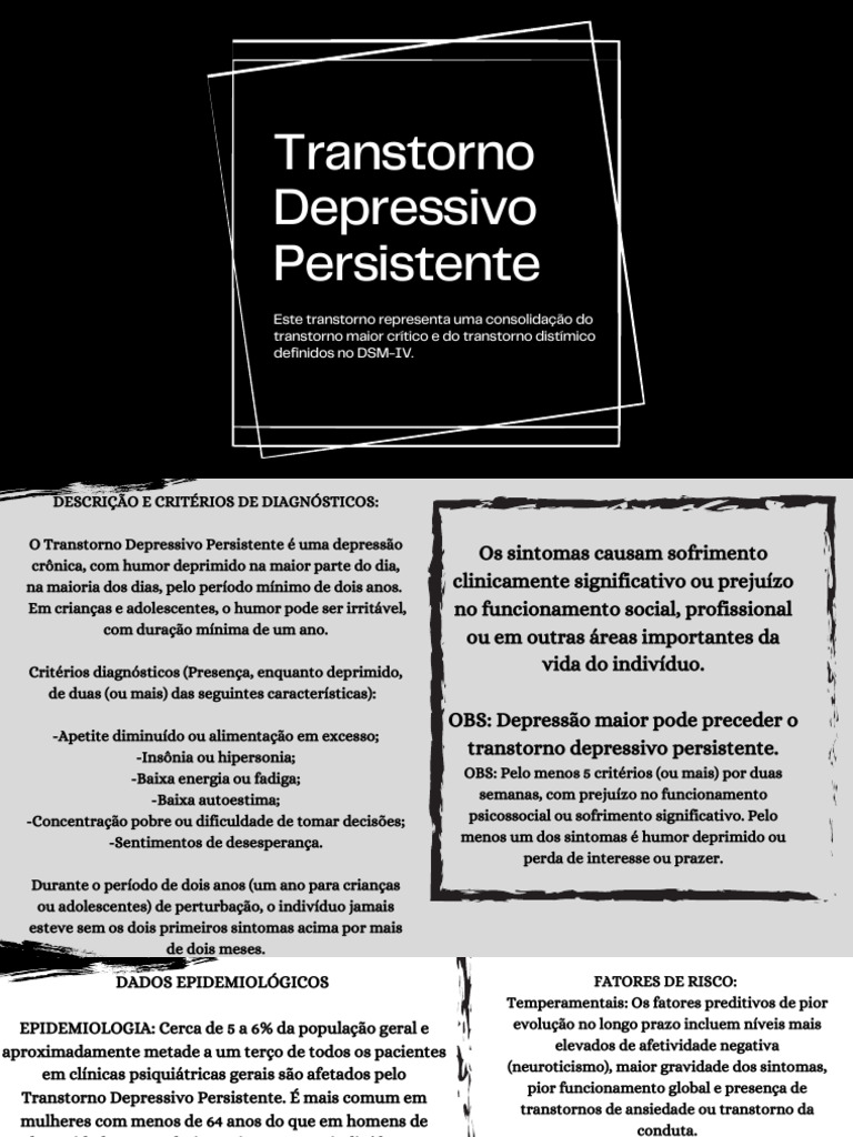 Critérios do Transtorno Depressivo Persistente | PDF | Depressão ...