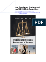 The Legal and Regulatory Environment of Business 19Th Edition Pagnattaro Full Chapter