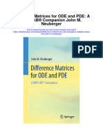 Difference Matrices For Ode and Pde A Matlab Companion John M Neuberger Full Chapter