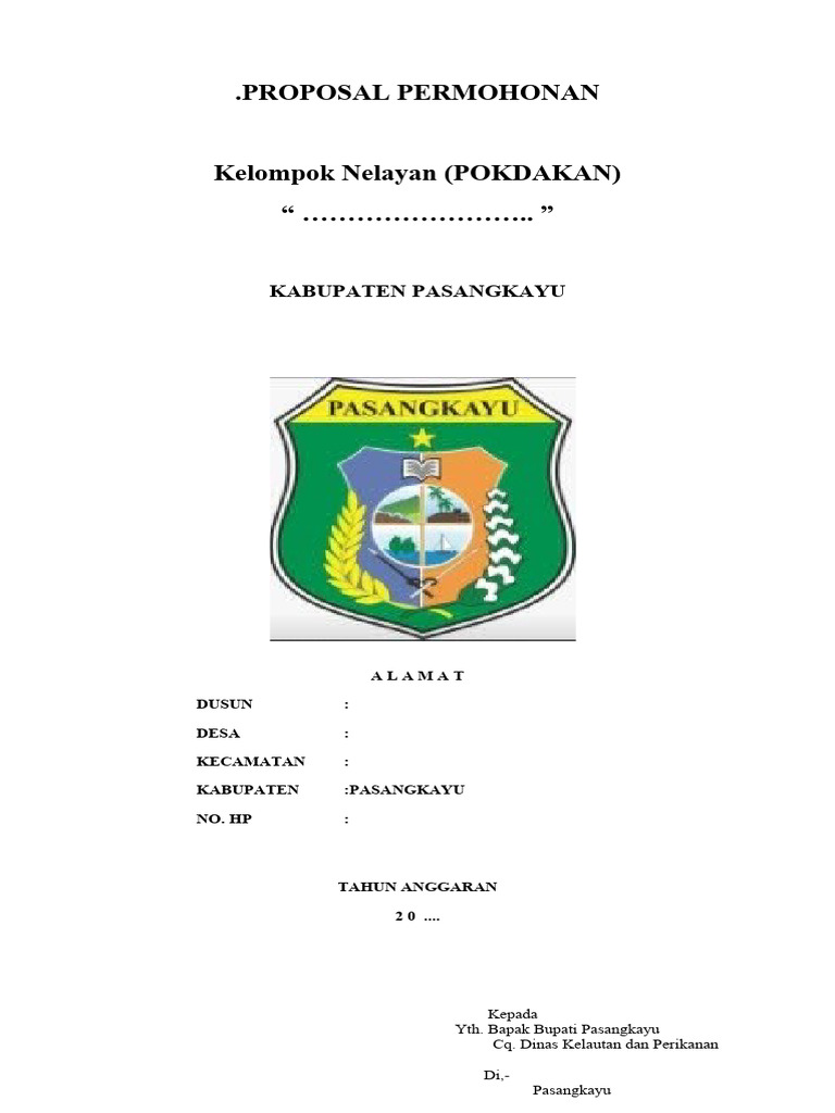 Proposal Bantuan Dinas Perikanan | PDF
