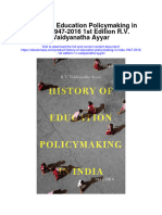 Download History Of Education Policymaking In India 1947 2016 1St Edition R V Vaidyanatha Ayyar full chapter