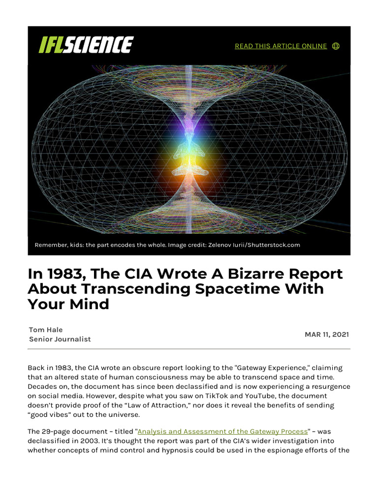 In 1983, The CIA Wrote A Bizarre Report About Transcending Spacetime ...