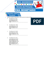 Sistema Monetario para Tercer Grado de Primaria