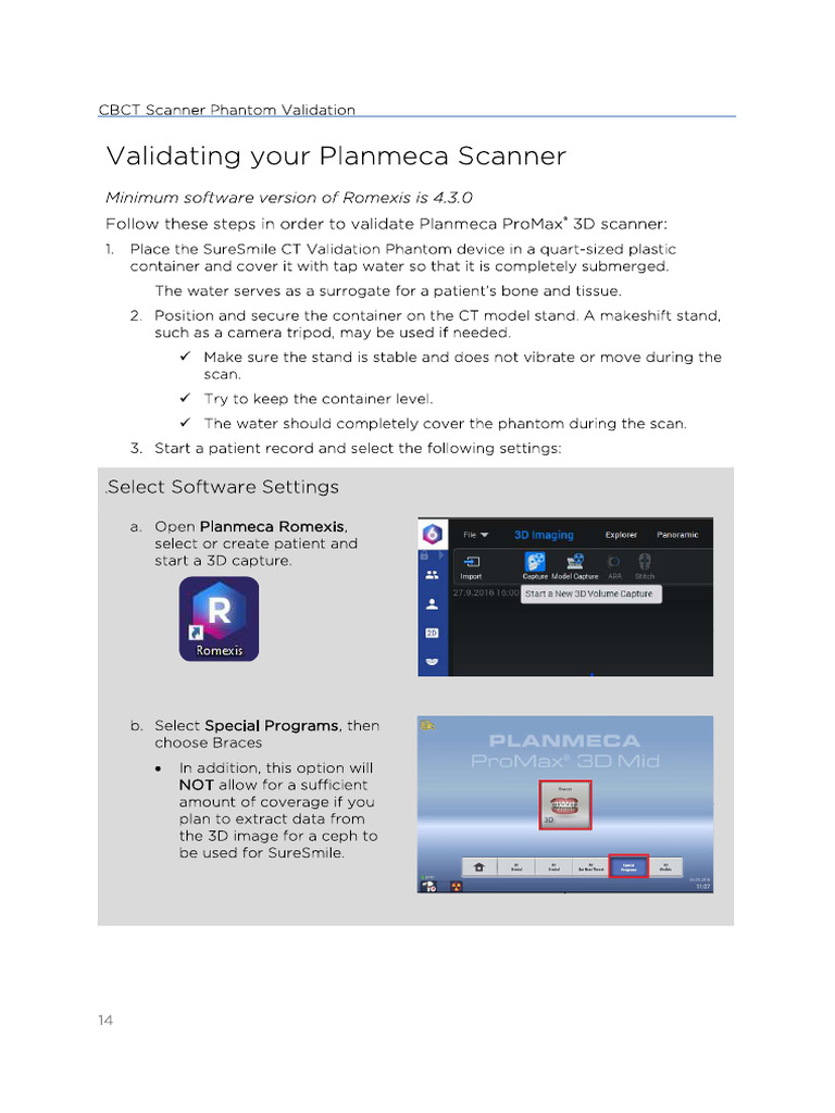Planmeca Validation Procedure | PDF