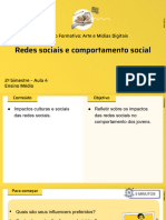 Redes Sociais e Comportamento Social: Itinerário Formativo: Arte e Mídias Digitais