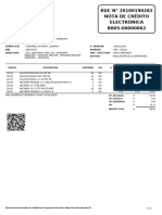 RUC #20100190282 Electrónica B805-00000062 Nota de Crédito