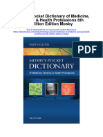 Mosbys Pocket Dictionary of Medicine Nursing Health Professions 8Th Edition Edition Mosby Full Chapter