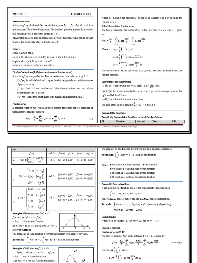 Fourier Series and Periodic Functions | PDF | Mathematical Analysis ...