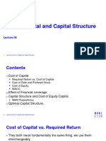 Lecture 08 Cost of Capital and Capital Structure