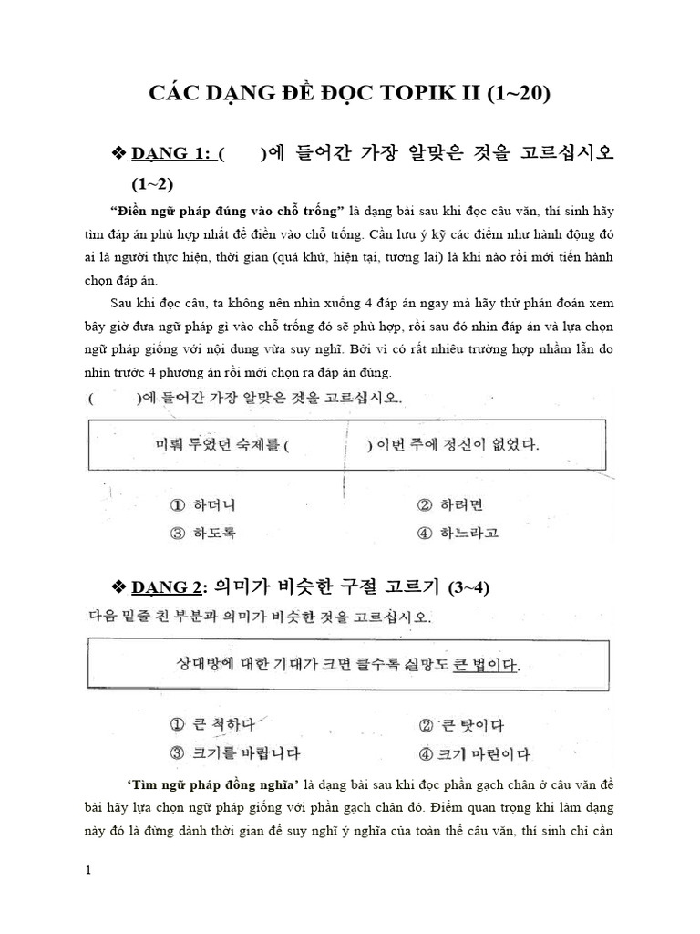 Chữa Đề Đọc Topik II | PDF