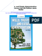 Wills Trusts and Estate Administration Mindtap Course List 9Th Edition Janis Walter All Chapter