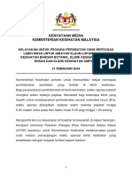 Kenyataan Media KKM - Kelayakan Untuk Pegawai Perubatan Yg Bertugas Lebih Masa Utk Dibayar Elaun Lokum