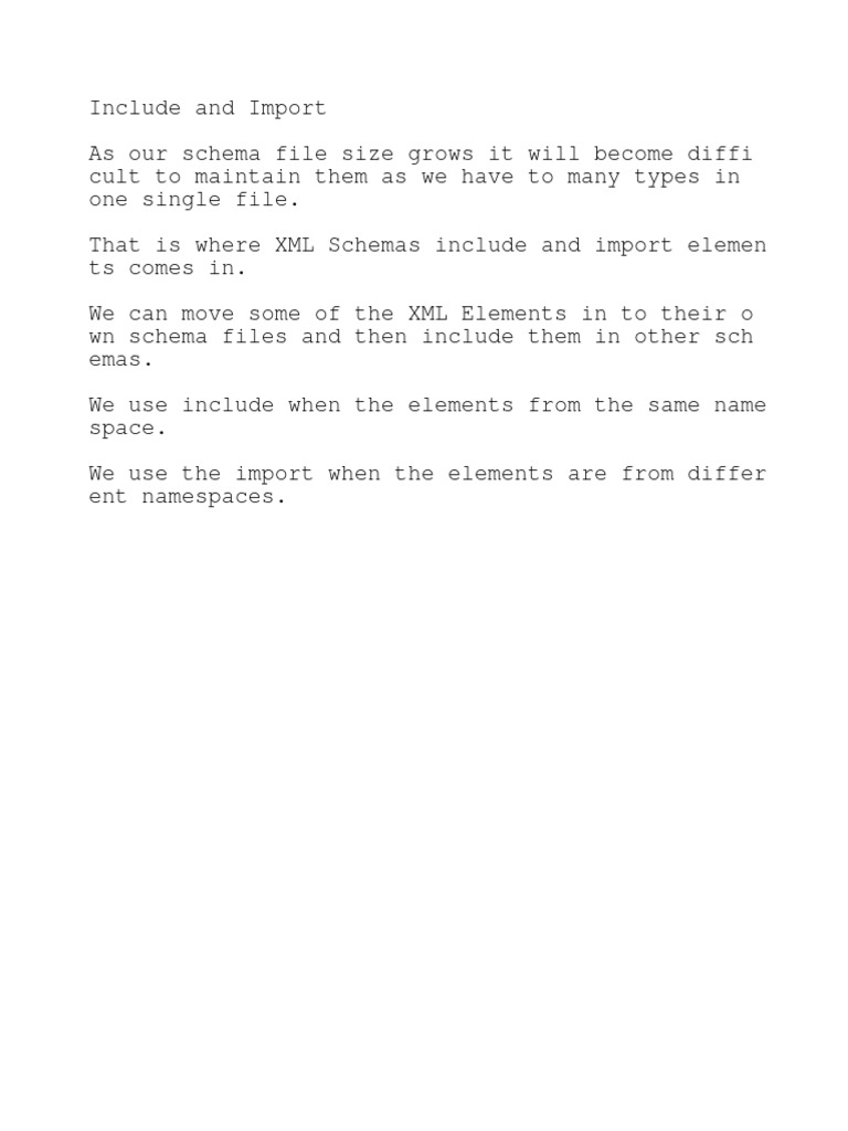 XML Schema: Include vs. Import Explained | PDF