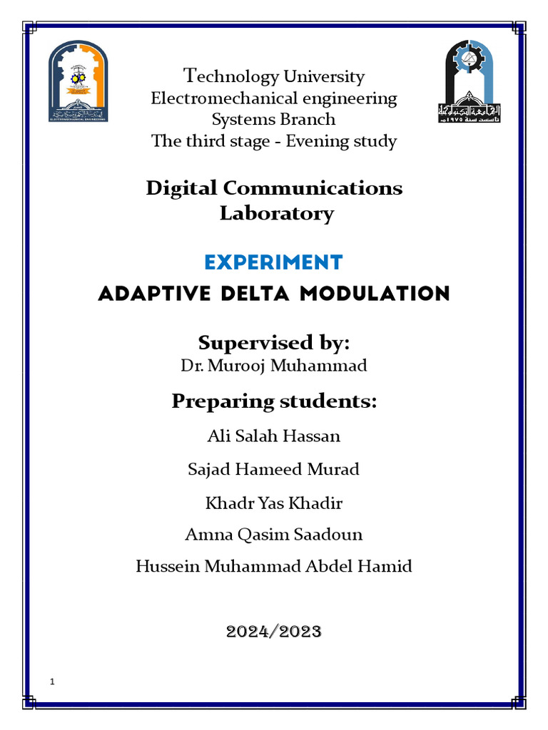Adaptive Delta Modulation Study Guide | PDF | Electronics | Electrical ...