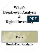 Break Even Analysis and Digital Inventory