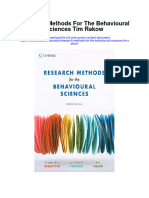 Research Methods For The Behavioural Sciences Tim Rakow All Chapter