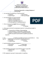 Department of Education: Unang Markahang Pagsusulit Sa Araling Panlipunan 2 Panuto: Piliin Ang Letra NG Tamang Sagot