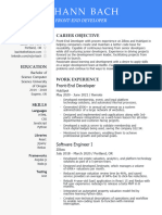 Front End Developer Resume Example