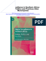 Digital Surveillance in Southern Africa Policies Politics and Practices Allen Munoriyarwa Full Chapter