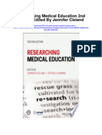 Download Researching Medical Education 2Nd Edition Edited By Jennifer Cleland all chapter