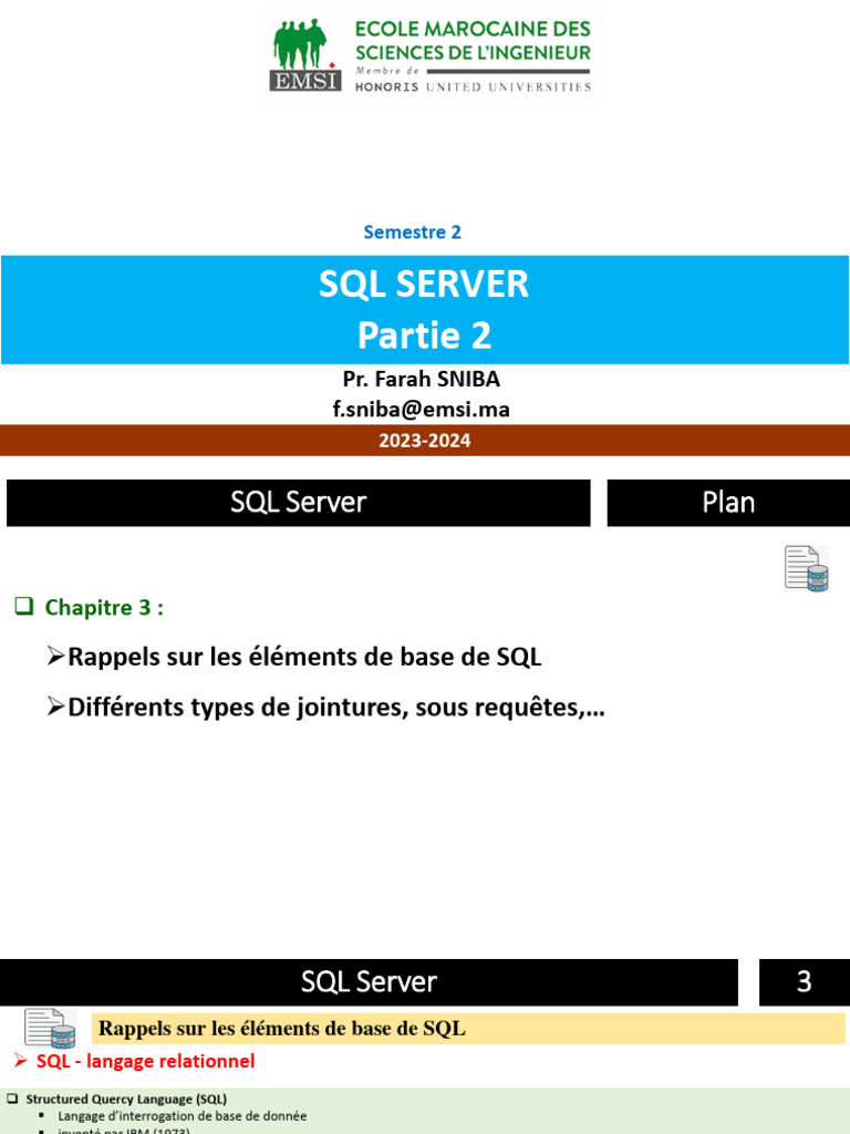 Introduction aux commandes SQL de base | PDF | SQL | Microsoft SQL Server