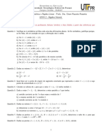 lista de exercícios geometria analítica e álgebra linear