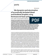 Bubble Dynamics and Atomization of Acoustically Levitated Diesel and Biodiesel Droplets Using Femtosecond Laser Pulses