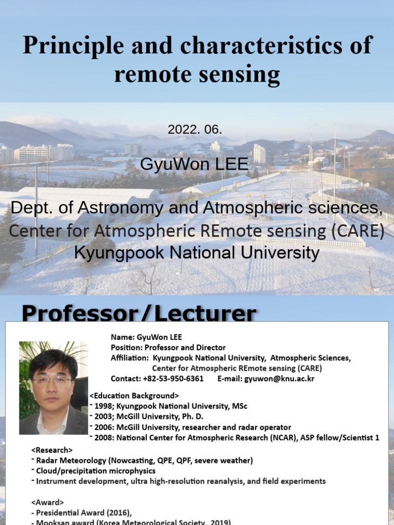 Remote Sensing Principles Overview | PDF | Scattering | Optics