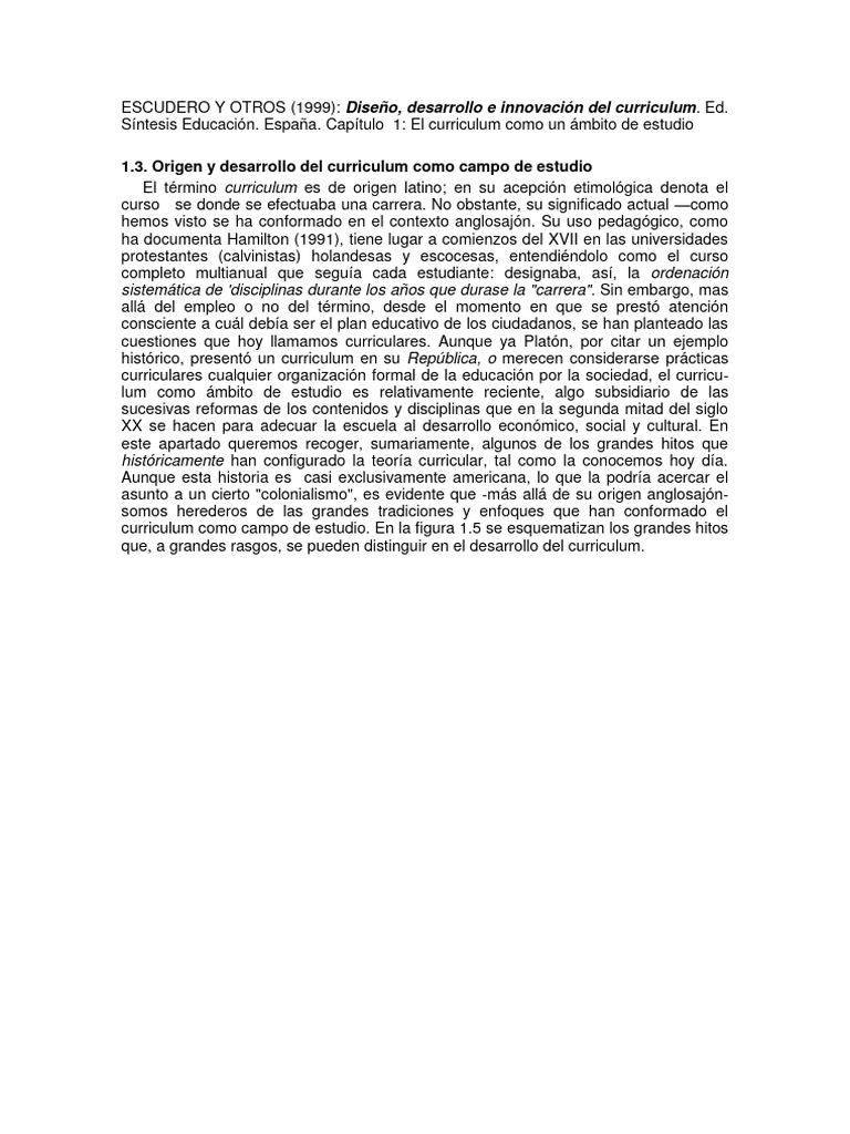 Historia del curriculum educativo | PDF | Plan de estudios | Conocimiento