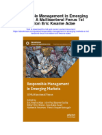 Responsible Management in Emerging Markets A Multisectoral Focus 1St Edition Eric Kwame Adae All Chapter