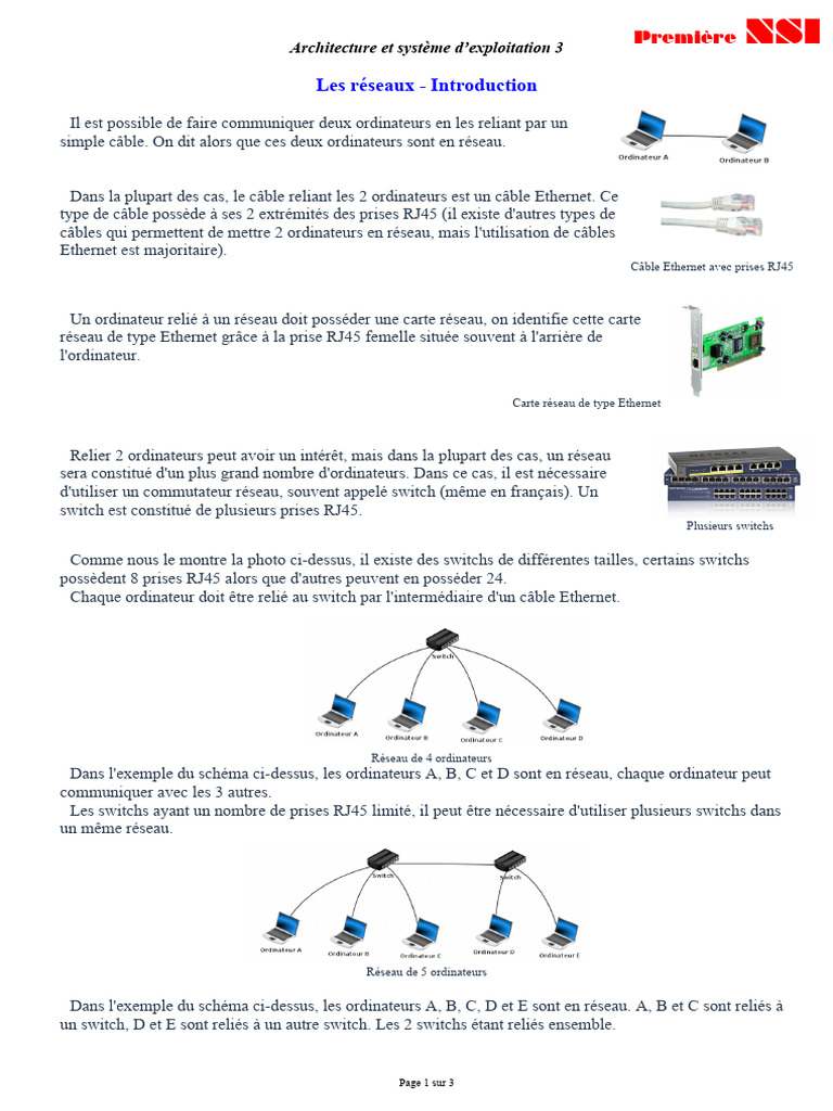 Introduction aux réseaux informatiques | PDF | Commutateur réseau | Wi-Fi