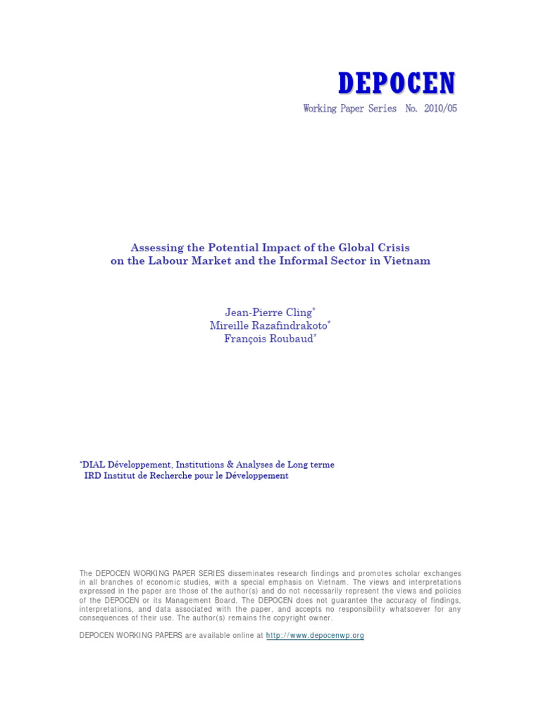 Impact of The Global Crisis On Labour Market and Informal Sector | PDF ...