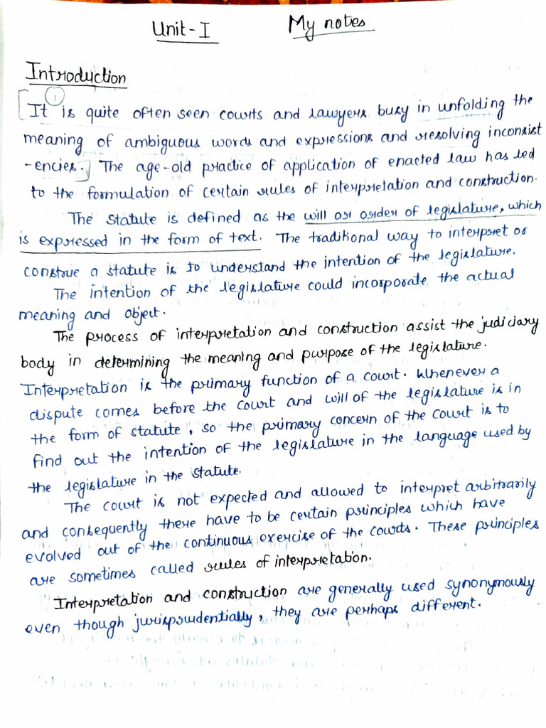 Interpretation of statutes pdf