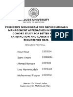 Predictive Nomogram for Nephrolithiasis Management Approaches in Palestine Cohort Study for Better Patient Satisfaction and Lower 6 Months Recurrence Rate.