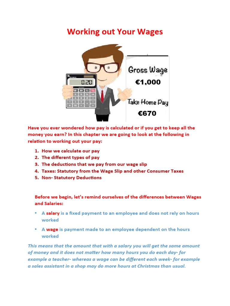 Working Out Your Wages 1 2 | PDF | Taxes | Salary