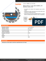 Disco Sierra 7-1/4" para Madera, 16 Dientes Centro 5/8": CÓDIGO: 18298 CLAVE: ST-716